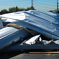 roof damaged by storm