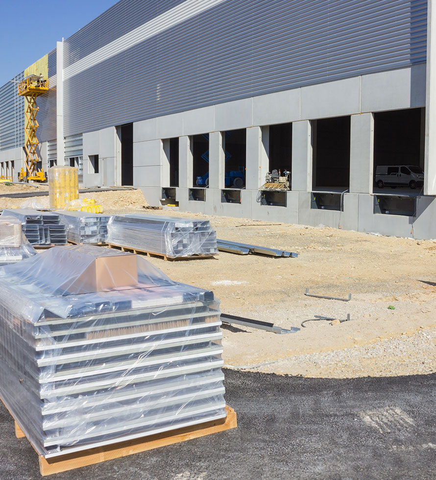 New warehouse building under construction