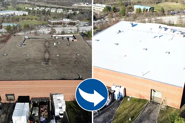 before and after commercial roof