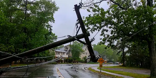 restoring after storm damage on a neighborhood street